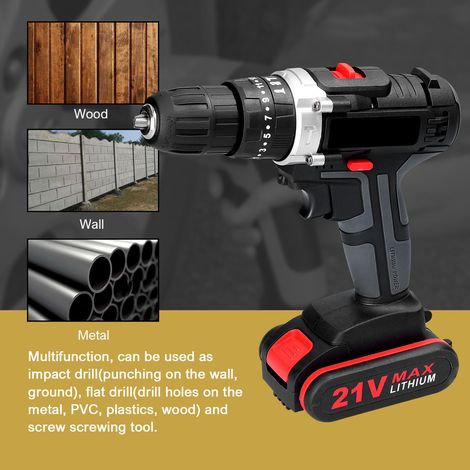 GARRYFIZH Perceuse électrique multifonctionnelle 3 en 1 pour usage domestique et mini-visseuse avec vitesse de rotation réglable et 25 niveaux de couple.