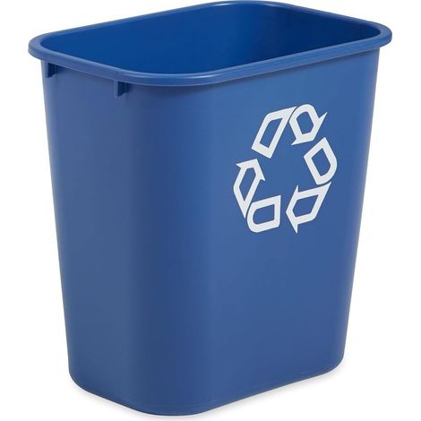 Recyclingbehälter, kleiner Kunststoff-Tischmülleimer, 26 l, blau (1/5)