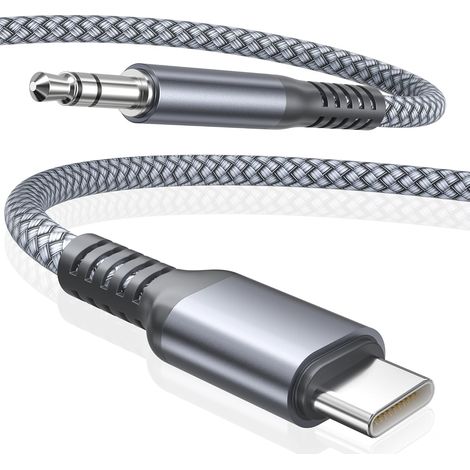 Câble USB C vers Jack 1.2M,TypeC 3.5MM Auxiliaire Câble Adaptateur Audio USBC Prise Jack Aux pour la Voiture,17e 15 Plus,Galaxy S26 S25 S24,iPad Pro,Air,Mini,Tab S10 S9 (1/5)