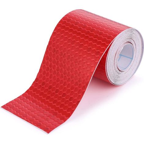 Ruban réfléchissant de haute qualité de 1 mètre, collant et découpable, ruban réfléchissant résistant aux intempéries, marquage de sécurité, ruban réfléchissant (rouge) (1/5)