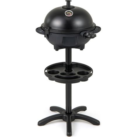 Barbacoa eléctrica 63 x 100 cm doble zona 1200 vatios calentamiento rápido moderna metal negro 200015286