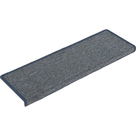 Tapis d'escalier 15 pcs,Marches d'escalier 65 x 21 x 4 cm Gris clair et bleu Bord rectangulaire CFW337217 (1/5)