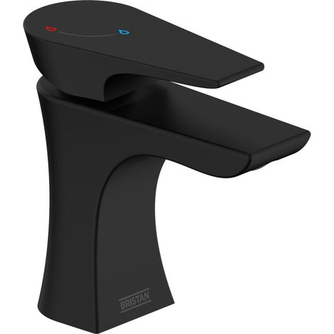 Bristan Hourglass ES BAS Black Mono Basin Mixer Tap + Waste + Fixings Monobloc (1/5)