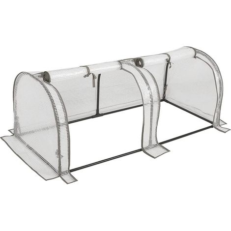 WOLTU Serra da giardino PE per piante con scaffali orto esterno 130x60x50 cm Bianco (1/6)