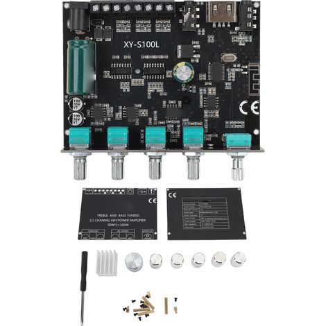 Amplificateur Bluetooth 2.1 XY-S100L Module Audio Stéréo avec Contrôle Basses/Aigus et Sortie Subwoofer Puissant 100W (1/5)