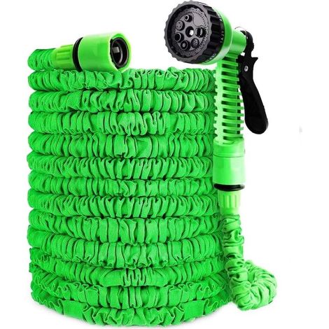 Tuyau d'arrosage flexible 60m – Rétractable avec 7 fonctions pistolet – Matériaux sécuritaires – Pour nettoyage voiture et animaux (1/5)