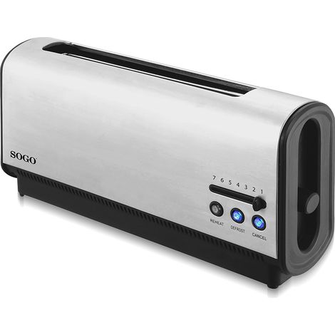 Tostadora Deluxe De 2 Rebanadas 900W, Acero Inoxidable - Led, Apagado Automático