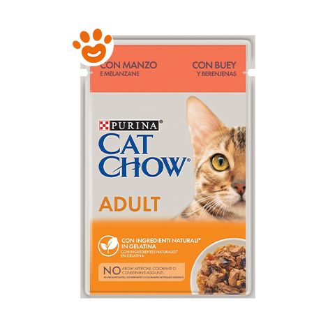 Purina Cat Chow Adult Manzo e Melanzane - Bustina 85 Gr - (1/3)
