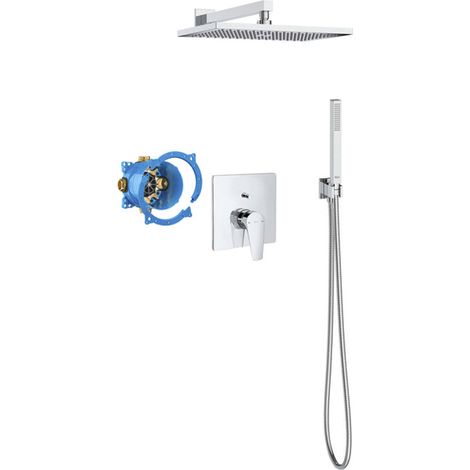 ROCA A5D2690C00 ROCABOX SQUARE Pack Grifo Empotrado Monomando Baño Ducha Cromo - ref: A5D2690C00 (1/2)