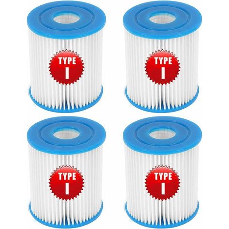 Cartouche filtrante type I pour pompe de piscine gonflable, filtre de remplacement facile à installer lot de 4 (1/4)