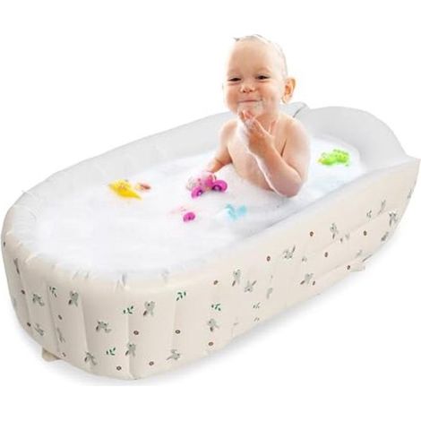 Vaschetta da bagno gonfiabile per neonati, portatile e pieghevole, 90 × 55 cm (1/5)