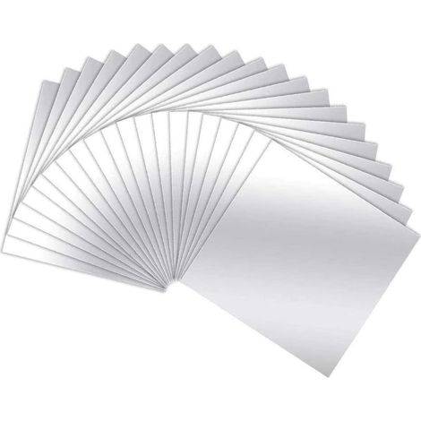 Lot de 18 Autocollant Miroir,Miroir Adhésive Feuilles Miroir Muraux Miroir Plastique Miroir Autocollant Miroir de Carrelage Flexible Non Verre Stickers Muraux for Living Room Porch Home Room Decoratio (1/5)