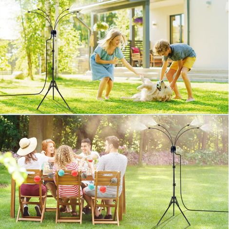 El rociador vertical es para patios exteriores, con atomización ajustable y sistema de enfriamiento, y una manguera rociadora portátil para exteriores. (1/5)