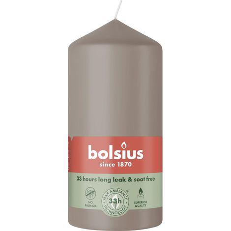 Bolsius Stumpenkerze helles taupe 12 cm Ø 5,8 cm Stumpenkerze
