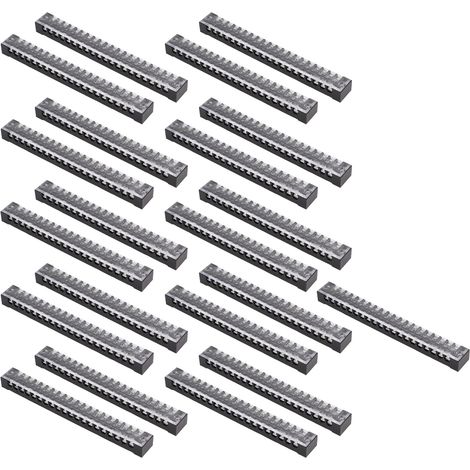 Borne à vis 25 pièces TB-1520L double rangée 600V 15A 20 positions, barrette de connexion électrique pour câblage, lot de 25 connecteurs. (1/5)