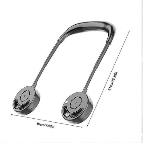 Ventilateur De Cou - USB Rechargeable - 3 Vitesses - Double Tete Pivotante 360° - Pour Bureau Ou Portatif - 1 Unite (1/4)