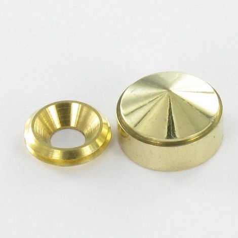 Rosace conique ou cache vis (1 rosace et 1 cuvette de vis) Laiton Diamètre 25 Pour Vis M8-1 pièce
