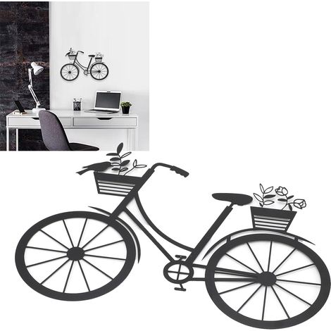 Décor mural vintage en métal - Cadre de vélo vintage (30x21 cm, fer, 125g) pour chambre, salon ou jardin (1/5)