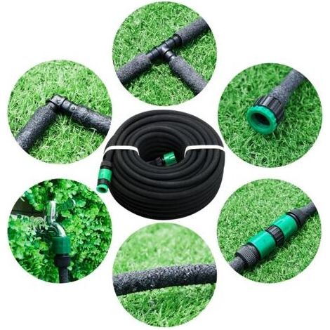 Tuyau poreux d'arrosage microporeux 30m – Installation facile – Pression faible – Pour jardins potagers et serres (1/5)