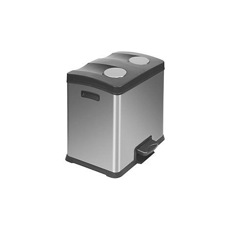 Pedal-Abfallsammler Volumen 2 x 12 l BxHxT 382 x 431 x 405 mm