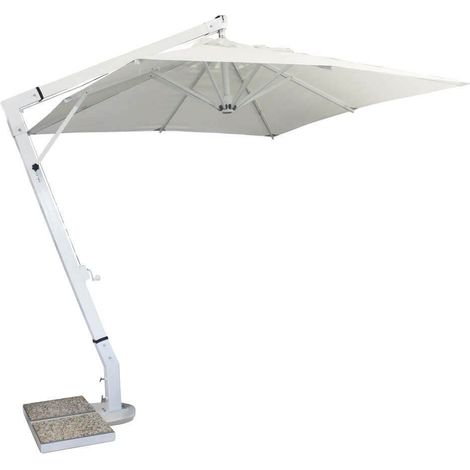 OMBRELLONE VENERE BIANCO DELUX 3X4 PALO 93X93 TELO 300GR 8 STECCHE IN ALLUMINIO (1/5)