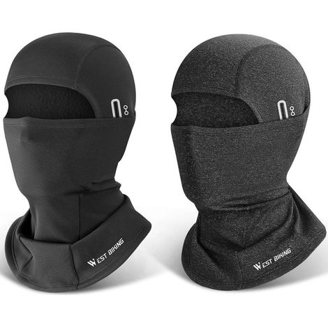 Balaclava moto/vélo hiver, masque facial chaud, coupe-vent, respirant, pour homme et femme, taille unique, noir+gris (1/5)