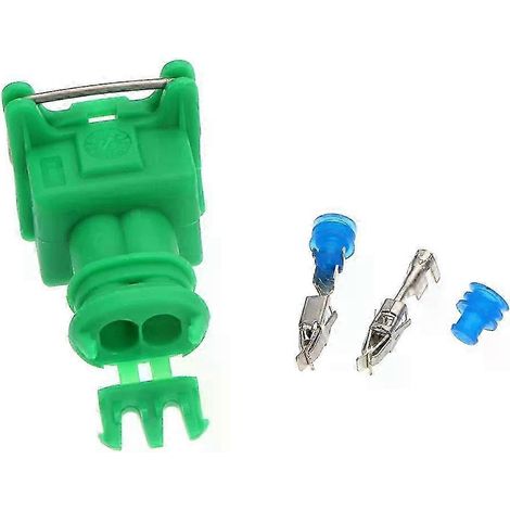 Connecteur d'injecteur de carburant automobile EV1 à 2 broches/voies, compatible avec les kits Junior Power Timer JPT Jetronic 282189-1 et les kits verts pour voitures. (1/4)