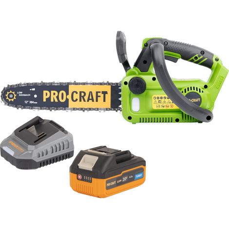 Motosega a batteria Procraft PKA42Libb 20 V 304 mm Brushless + 1x batteria 4,0 Ah + caricabatteria