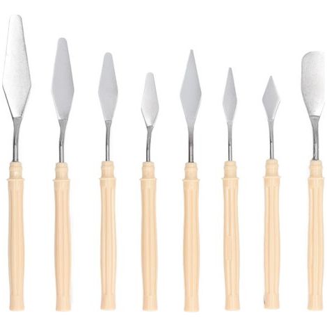 8-teiliges Edelstahl-Spachtelset mit ergonomischen Griffen, multifunktionales Set zum Malen und Mischen (1/5)
