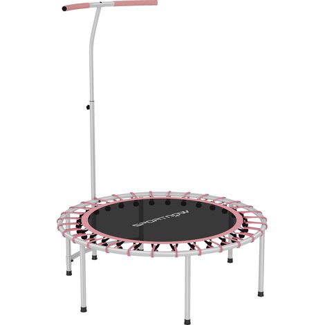 Trampoline de fitness Ø102 cm avec guidon réglable sur 5 niveaux et cadre en acier pour l'entraînement des jambes et du corps - Bleu (1/5)