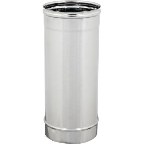 MAKA Tubo per Canna Fumaria, Modulo Lineare 500 mm in Acciaio Inox, Tubo Fumo Monoparete per Stufa a Legna Pellet e Caldaia, Innesto Maschio-Femmina AISI 304 Ø 100 mm (1/5)