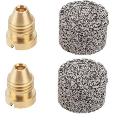 Lot de 2 embouts de buse à orifice de canon à mousse en laiton de 1,0 mm avec machine à mousse, pièces de rechange pour lance à mousse neige 3000 PSI