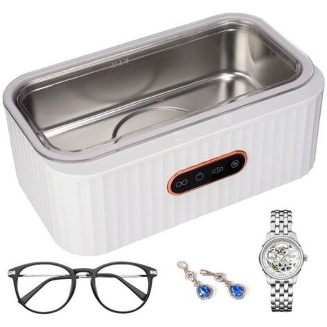 Nettoyeur à Ultrasons, 400ml Ultrasons Appareil de Nettoyage pour Bijoux Lunettes, 45000Hz Machine de Nettoyage, 4 modes (1/5)