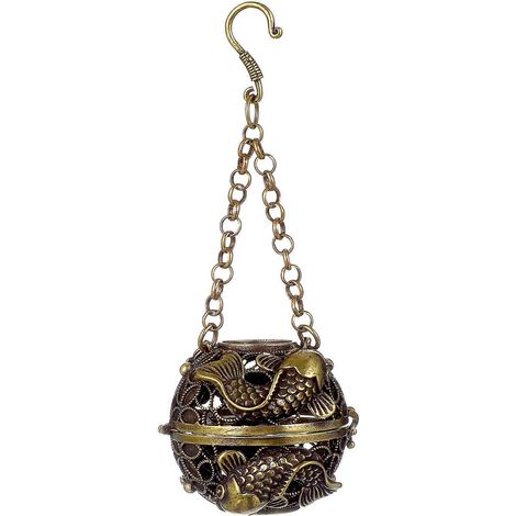 Brûleur d'encens suspendu en boule creuse, porte-encens pour la maison, articles ménagers-11.60X4.50X4.50CM