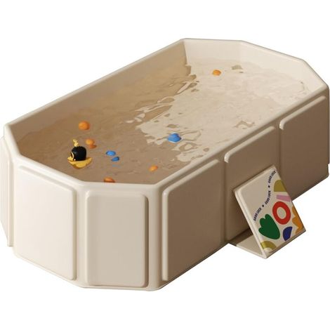 Baignoire bébé pliante avec base antidérapante, pour nouveau-née et enfant en basage, rangement pour espaces réduits, blanc