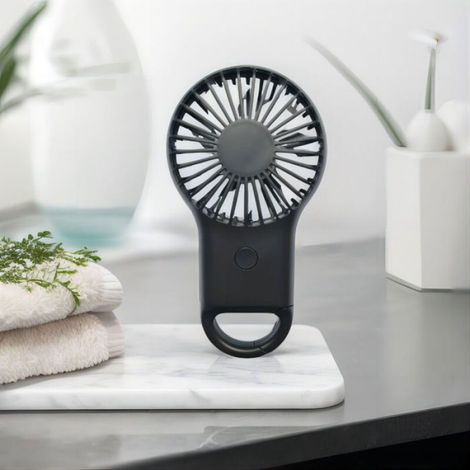 Ventilateur portable - Mini ventilateur - Ventilateur USB portable - Refroidissement - Avec mousqueton - Plastique - Blanc (1/4)