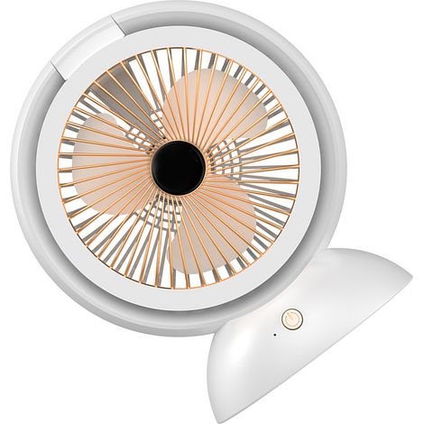 Ventilateur de bureau USB portable et rechargeable avec anneau lumineux, petit ventilateur multifonctionnel personnel pour étudiants, dortoirs et maison (1/5)