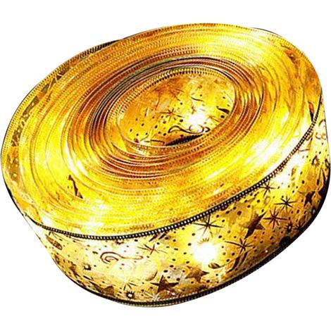 Ruban lumineux de Noël LED 5 cm x 5 m, haute luminosité, double couche, feuille d'or, blanc chaud (1/5)