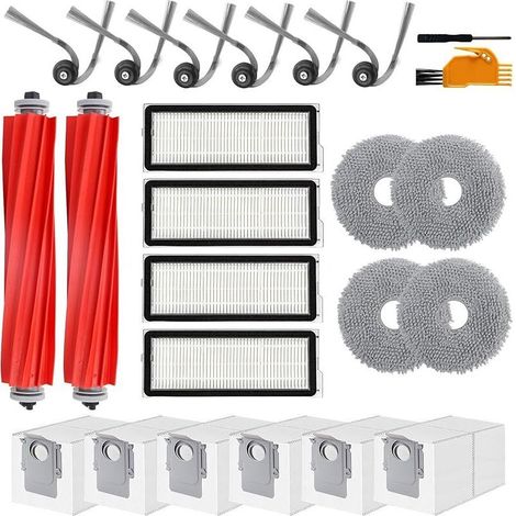 Lot de 24 pièces de Rechange compatibles avec Roborock QV 35A / QV 35S / QR 798 / QR 598 Robot Aspirateur Accessoires Brosse Principale Brosse latérale Filtre HEPA Sacs à poussière (1/5)