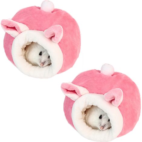 Cave Pour Petit Animal - Lit Cachette Chauffant En Polaire Et Mousse Élastique - Pour Cochon D Inde Souris Rat - 1 Pièce (1/5)