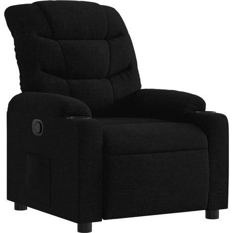 Chaise longue en tissu noir – Canapé relax réclinable avec dossier réglable, idéal pour salon, chambre ou espace détente (1/5)