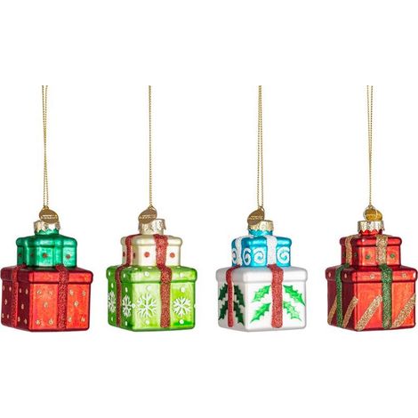 Pendagli decorativi regali colorati per decorazioni natalizie set da 4 (1/2)