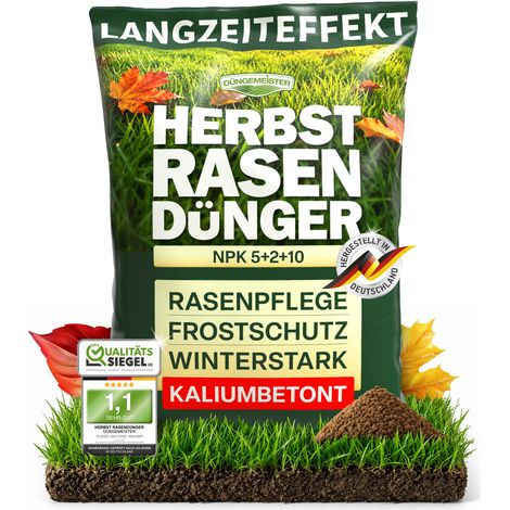 Rasendünger Herbst Herbstdünger Rasen 10/20/30 kg DÜNGEMEISTER