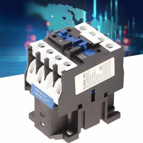 Contacteur CJX2-2510 AC110V 25A avec bobine de contact argentée, tripolaire, sans montage sur rail (1/5)