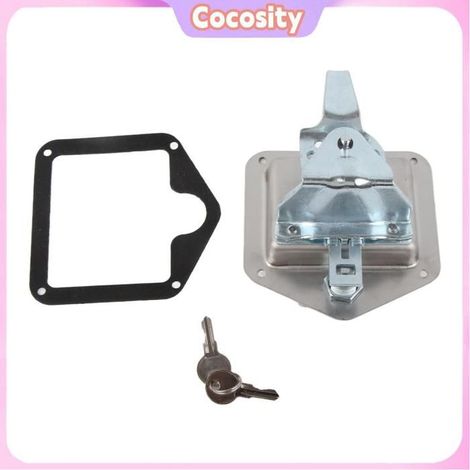Verrou de boîte à outils en acier inoxydable poli, poignée en T, loquet de porte de remorque pliable pour camion RV (1/4)