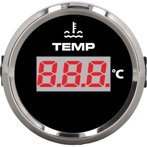 Jauge de température d'eau numérique 52mm 0-120°C IP67 étanche rétroéclairée rouge pour voiture camping-car camion bateau (1/5)