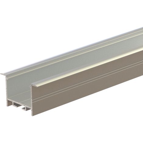 AL24-G01-AS-1000: Vertieftes Profil für 24-mm-Aluminiumbänder, eloxiert silber, 2-reihig, bis 1000 mm Nut