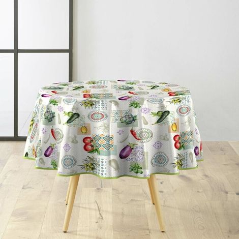 Nappe Ronde 160 cm PVC Imprimé Végétalia – Esprit Méditerranéen