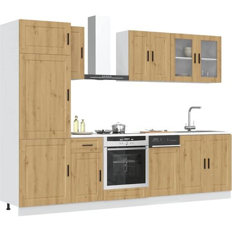 8-tlg. Küchenschrank-Set Kalmar Artisan-Eiche Holzwerkstoff