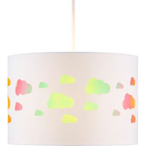 Litecraft Glow Light Shade Iridescent Clouds Easy Fit Ceiling Lampshade - White